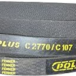 Fenner Poly-F Plus PB, C107 Heavy-Duty Industrial V-Belt, Heat and Oil Resistant, Black,-image-2