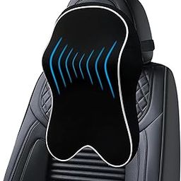 ZYROLUX Car Neck Rest Pillows | Memory Foam Neck Pillow | Head Rest | Neck Rest for Car | Car Neck Pillow for Pain Relief (Large, Black, Pack of 2)-picture-2
