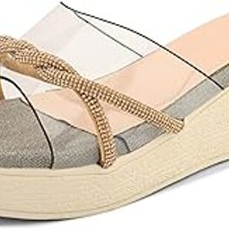 Women's Wedge Heel Sandals | Stylish Slip-On Sandals for Ladies | Soft Cushioned Footbed for Comfort | Elegant & Trendy Design | Lightweight and Durable Fashion Footwear (9414)-image-42
