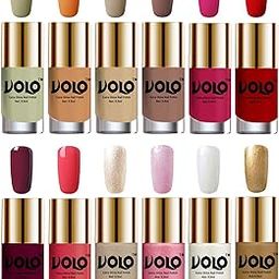 Volo Luxury Super Shine Nail Polish Set of 12 Vibrant Shades (Mischievous Mint, Flirty Nude, Nude, Dark Nude, Passion Pink, Red, Light Wine, Light Pink, Chrome Rust) 118.8 ml-55