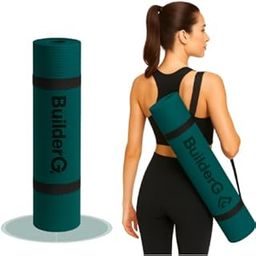 Premium TPE Yoga Mat for Men & Women | Non-Slip Exercise Mat| 6mm Thick for Comfort & Joint Support | Ideal for Yoga, Pilates, Home Gym Workouts (Dark Green)-image-68