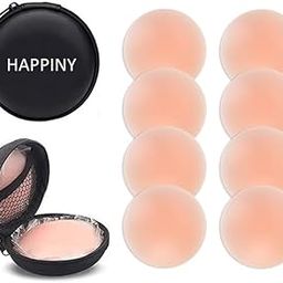 Women's & Girls Reusable Silicone Nipple Cover, Free-Size Adhesive Nipple Pads, Invisible Bra Pad, Thin Silicone Nipple Coverups Pasties (Beige, 4 Pair)-29