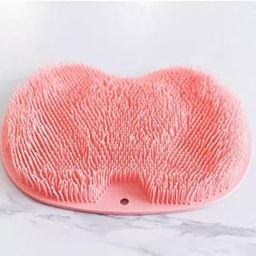 Non-slip pad Silicone Suction Cup Bathroom Foot Scrubber Use For Bathroom (Pack of 1/ Pink Colour).-image-0