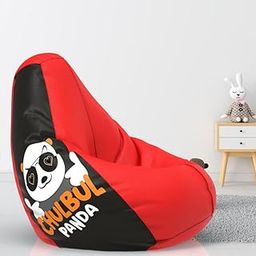 ComfyBean BiggieBean Bag with Beans Filled XL- Official: Jack & Mayers Bean Bags - for Kids - Max User Height : 4 Ft. - Weight : 30 Kgs(Model: Chulbul Panda - Red Black)-picture-24