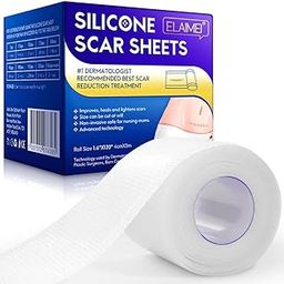 Boxania® Elaimei Silicone Scar Sheets, Silicon gel sheet for Scars, Painless & Safe Scar Removal, Silicone Scar Tape Roll For Hypertrophic Scars and Keloids caused by surgery (1.6 x 120 Inch)-image-60