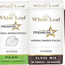 White Leaf Natural Herbal Cigarettes Paan Clove Flavour (20 Sticks) 100% Tobacco-Free and Nicotine-Free With Ayurvedic Herbs Clove, Tulsi, and More | Free From Additives and Chemicals-image-84