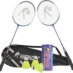 Hipkoo Sports Intact Aluminum Badminton Rackets Set of 2 | Wide Body Shuttle Bat with Cover and 3 Shuttlecocks | Ideal for Beginner| Lightweight and Sturdy| Blue and Red-10