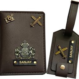 Eco Leather Unisex Lightweight Snap Closer Customize Passport Cover with Luggage Tag (Brown)-image-12