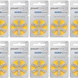 Enlinea Power-One Size 10 (PR41, 1.45V) Mercury-Free Zinc Air Wireless Approved Hearing Aid Battery (10 Strip, 60 Batteries, Size-P10)-image-96