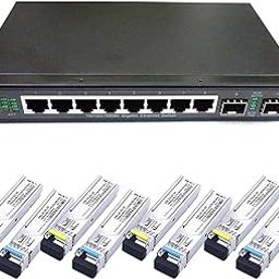 Gigabit Ethernet Fiber Switch 8 Port RJ45 2 SFP/Uplinks 1.25gbps/L2 Web Managed and SFP Module 1.25G DDM BiDi Transceiver T1550/R1310 + T1310/R1550 Supporting Upto 20KM (4 Pair)-16