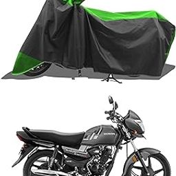 ROMEIZ - Two Wheeler - Bike Cover for Shine 100 DX Bike Cover with Water-Resistant and Dust Proof Premium 190T Fabric_Green Stripe-image-89