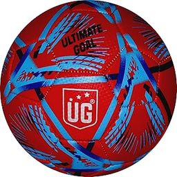 UG Sports Machine Stitched Football for Kids and Teens | 32 Panel Suitable for Hard Ground Without Grass, Training | Professional Soccer PVC Qatar Football Size- 3 (Red)-image-71