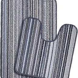 Saral Home Microfiber Bathmat with Contour Set -(Black, 40X60 CM)-image-13
