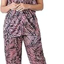 Girl's Printed Satin Sarina Nightwear Set, Pyjama Set, Night Suit-picture-39