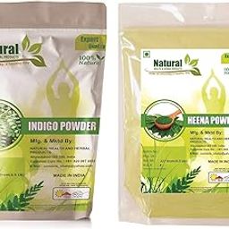 Natural Henna Powder and Natural Indigo Leaves Powder by Natural Health And Herbal Products 227g Each - Pack of 2-26