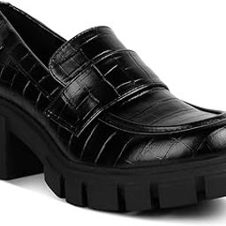 Chunky Block Heel Loafers-image-61