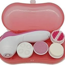 Painless 4 in 1 Facial Cleaning & Massager Set - Pink | Electric, Cordless and Battery Powered Callus Remover For Men & Women | With Interchangeable Multiple Heads (Multicolor)-55
