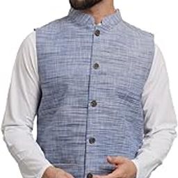 Men's Traditional Cotton Solid Nehru Jacket/Waistcoat -SADRI-NK-PR-42-image-73