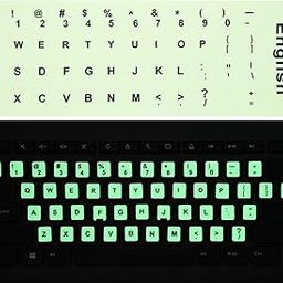 2PCS Pack Universal English Keyboard Stickers Glow in The Dark, Keyboard Letters Stickers for Computer Laptop Notebook Desktop (English-Glow)-image-26