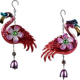 CALANDIS™ Metal Flamingo Wind chimesr for Indoor Outdoor Hanging Decoration Blue Hat | Windmills & Wind Spinners | Garden D?©cor | Yard, Garden & Outdoor Living-image-23