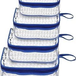 STACKRAID Set of 4 Cosmetic Bag Travelling Bag Toiletry Pouch Design Synthetic Travel Toiletry Organizer, Cosmetic Pouch for Men and Women - (Blue-Color)-image-13