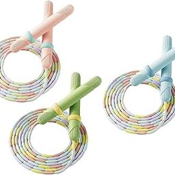 UJEAVETTE Kids Jumping Rope Beaded Skipping Rope for Playground Outdoor Activity Beach Pink-image-94