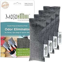 MOSO NATURAL Air Purifying Bag Shoe Deodorizer. Odor Eliminator For Gym Bags, Sneakers And Sports Gear Charcoal Color 75gm*2 (2 per Pack. 4 Total), Long Lasting Charcoal Bags | Lasts up to 2 years!-image-2