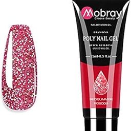 MOBRAY Glitter Nail Extension Poly Nail Gel from BELLE GAGA ™ Extend Builder Gel Finger Nail Extension UV LED Acrylic Builder Gel (Red Summer)-image-97