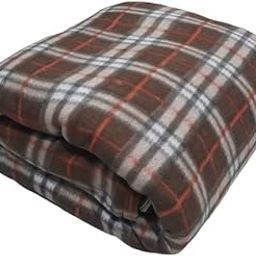Single Bed ||Fleece|| Checkered Quilt Cover/Duvet Cover/Rajai Cover/Blanket Cover for Winters (60×90 Inches) (Brown)-image-3