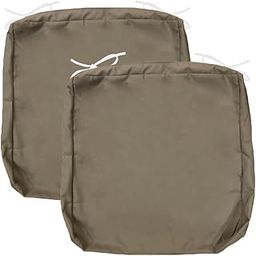FLYMEI Patio Cushion Covers 18x18x2 Waterproof Outdoor Cushion Cover Replacement 2Packs Outdoor Seat Cushion Slipcover for Outdoor Rattan Chair Sofa, Taupe-image-45