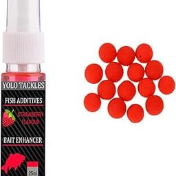 Fishing 10pcs Boilies Pop-Up, Strawberry 25ml Fishing Bait Attractant Spray Combo Scent Fish Bait-image-8