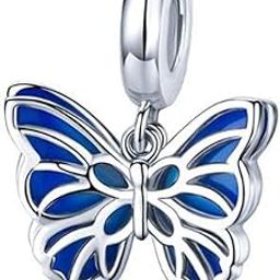 Animal Charm Color Crystal 925 Sterling Silver Charms Butterfly Charm for Pandora Bracelet Women Diy Necklace Pendant, crystal, crystal-53
