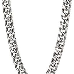 Silver Plated Stainless Steel Fancy Cuban Chain Stylish Fashion Jewellery Gift for Men-image-93