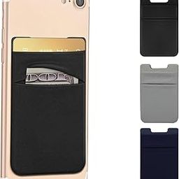 Mizi (3 Pack Adhesive Phone Stretchy Wallet, Card Holder for Back of Phone Stick on Phone Cases for iPhone/Android/Samsung Galaxy - (Black/Navy Blue/Gray)-image-75
