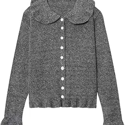 fizzoqi Women’s Layered Knitted Sweater | Long Sleeve Button Front Collar Knitwear-picture-7