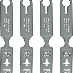 SNDIA 4 Pk Luggage Tags PVC Luggage Labels for Suitcases with Name Address Phone Number Labels Travel Tag for Baggage Identity ID - Grey-image-84