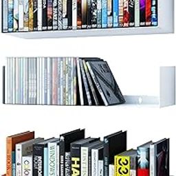SHIOK DECOR Bali Metal Matte Finish Floating Wall Shelves (White) - Set of 3-picture-12
