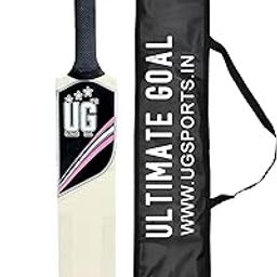 UG Sports Lightweight Wooden Cricket Tennis Bat | Natural Poplar Willow Bat with Wind Ball & Cover | Premium Grip | Cricket Bat for Men (Pink, Size - 6)-image-28