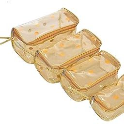 Multipurpose Makeup Cosmetic Shaving Toiletry Travel Kit Pouch Bag for Men and Women (Golden dots-Pack of 4)-image-28