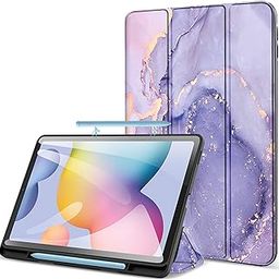 Robustrion Cover Samsung Galaxy Tab S6 Lite Tablet Cover Case Smart Flexible Case Cover with S Pen Holder for Samsung S6 Lite Tab 10.4 inch [Auto Sleep Wake Support] - Marble Lilac-image-63