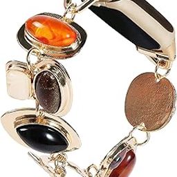FTWIND Compatible for Fitbit Luxe Bracelet Band for Women – Stylish Toggle Clasp Link Replacement Bands, Stone-Inlaid Jewelry Wristband, Golden heart-shaped buckle, Cupid's arrow, Chain Strap-image-30