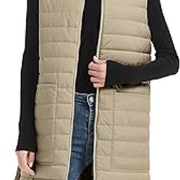 Women Long Puffer Vest Down Quilted Lightweight Sleeveless Jacket with Pockets-image-66