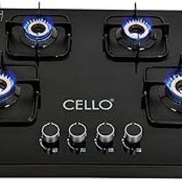 Cello Crysta Hob Top Cooktop 8MM Toughened Glass | High Efficient Brass Burners (4 Burners Manual)-image-3