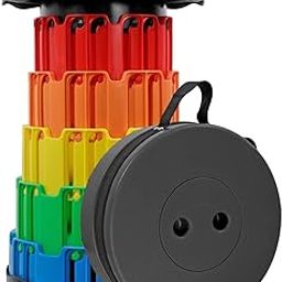 Store21 Upgraded Portable Retractable Folding Stool | Collapsible Telescoping Stool for Adults | Foldable Camping Chair for Fishing, Hiking, Travel, BBQ, Gardening | 1PC Multicolor-image-3