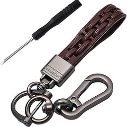 Anti-Lost Car Key Ring With Drive Safe Message - Universal Heavy Duty Metal Buckle Keychain With Woven Hand Strap for Men and Women-picture-29