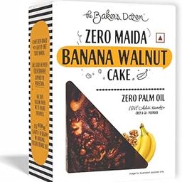 The Baker's Dozen Zero Mainda Banana Walnut Cake | Zero Palm Oil | Zero Trans Fat | With Natural Sweetness of Freshly Mashed Bananas | Loaded with Crunchy Walnuts | Handcrafted with Love by Aditi Handa - Chef & Co-Founder | Pack of 1 X 150g-image-89
