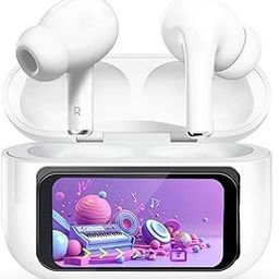Wireless Earbuds with ANC, 13 Smart Modes, Touch Screen Control, Digital Clock, Noise Cancelling, White-image-73