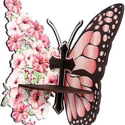 ARTISOUL® Float Storage Rack Wood Butterfly Corner Shelf for Living Room Office Plants 28Cmx23Cm | Furniture | Bookcases-image-78