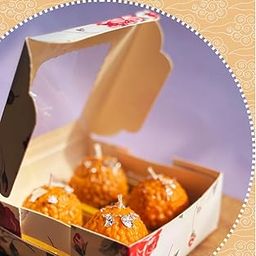 Hand Poured Laddoo Candle Hamper, Orange Colour, Traditional Sweet Design, Decorative Set of 4 Ladoo-image-55