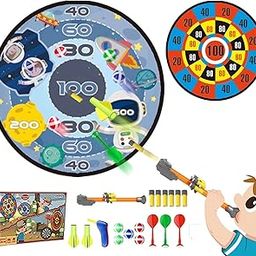 CANDIKRAFT Darts Game Sets, Dart Board Toys for Kids，Target Game Kits, Folder able Large Double Sided Fabric Dart Board, Indoor/Sport Outdoor Fun Party Play Game Toys (Spaceman)-image-67